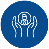 Icon of hands holding a worker