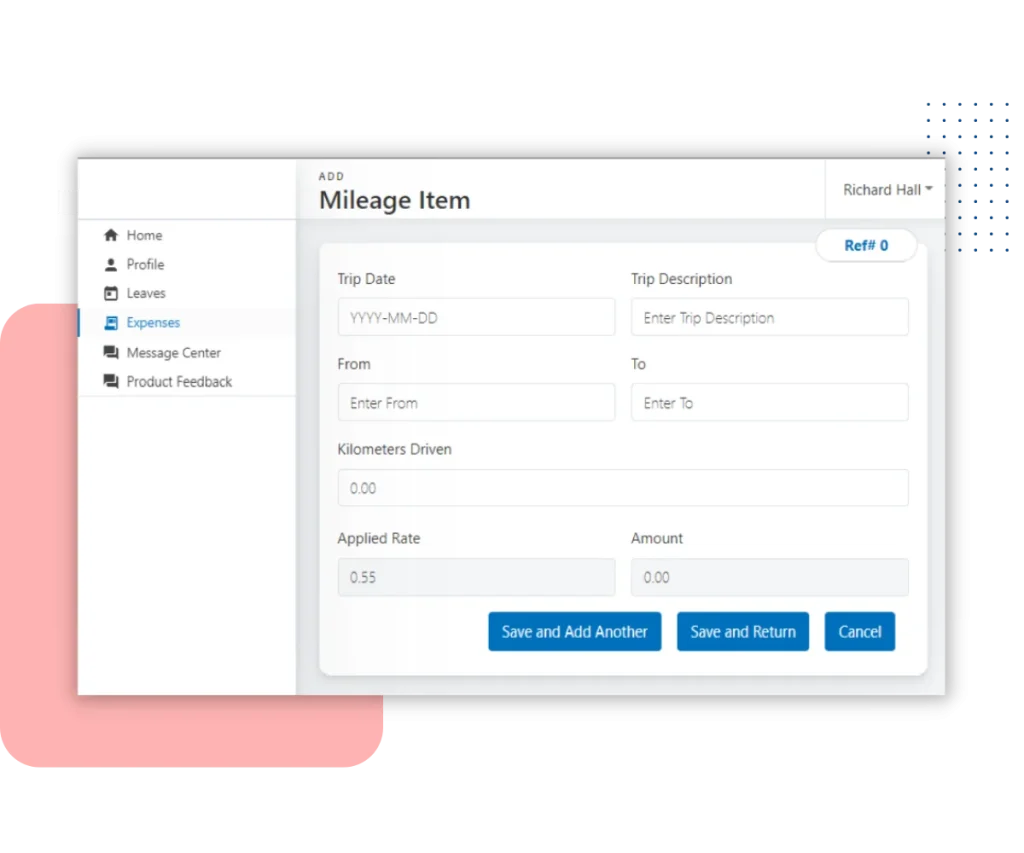 Screenshot of an app showing an expenses input