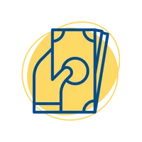 Icon of hands with money on them